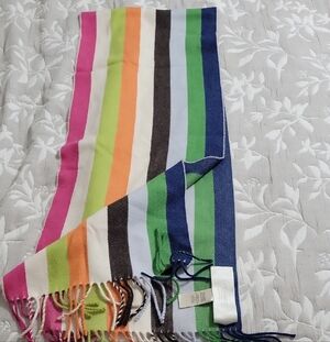 Coach Vintage Legacy Striped Cashmere Scarf